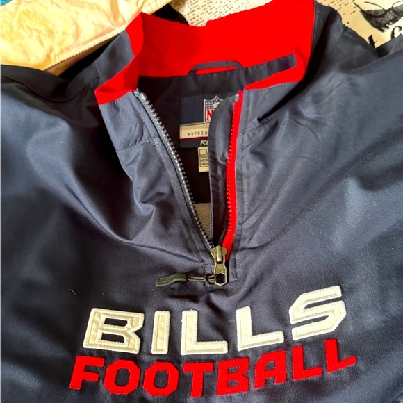 🏈 Vintage Reebok NFL Buffalo Bills Authentic Sideline Pull Over Jacket 🏈 - Picture 11 of 16